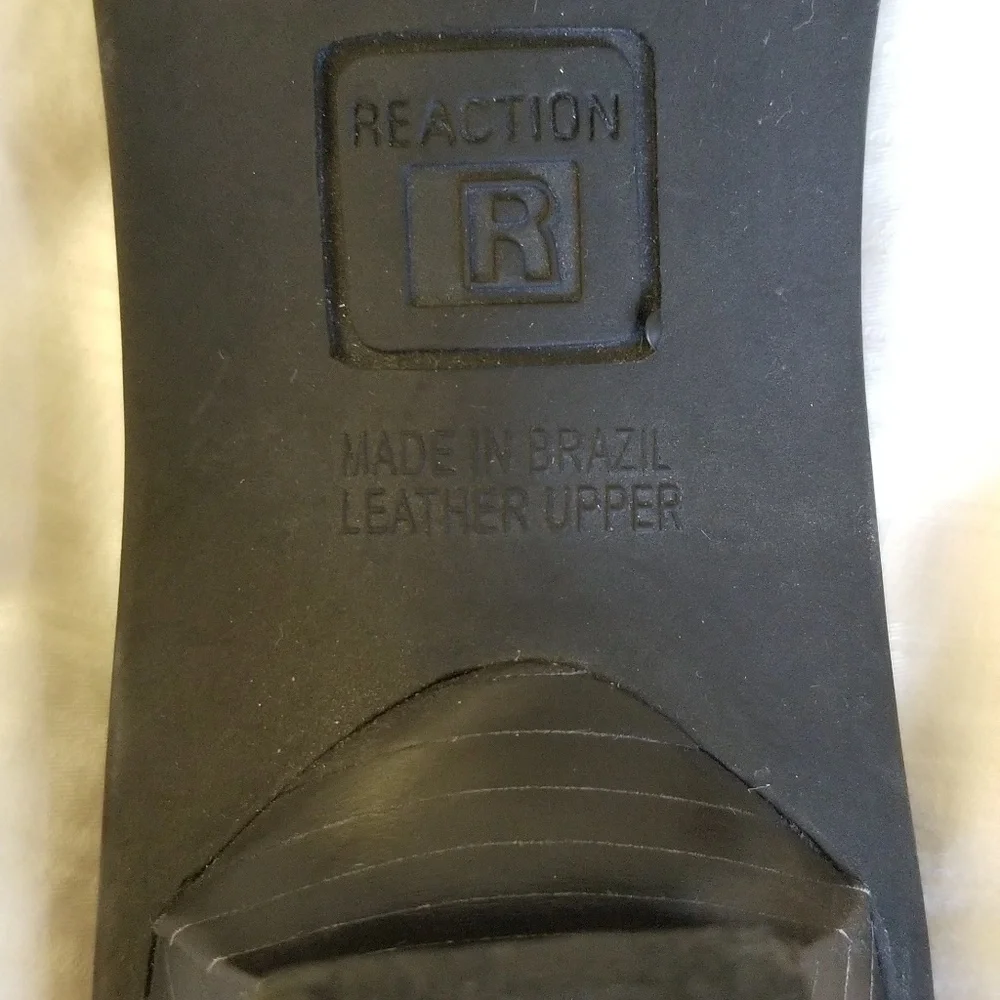 Reaction by Kenneth Treat Yourself Leather Sandals Black Size 6.5